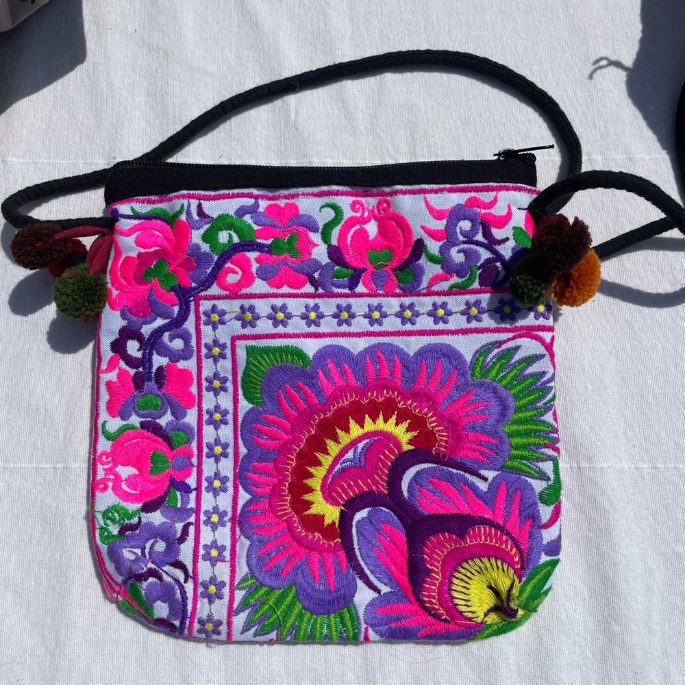 Floral Embroidered Crossbody Bag